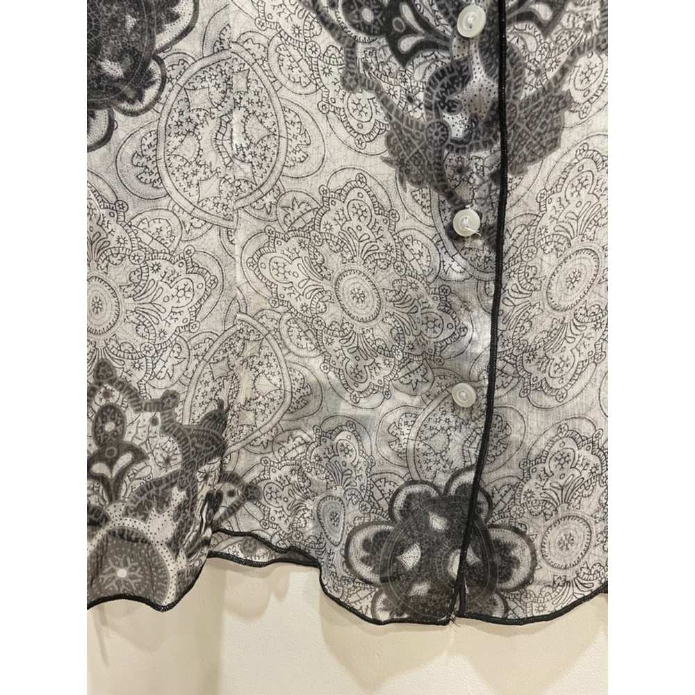 Mexx Y2K Vintage Printed Silk Blouse M / 8 Tattoo Fairy Grunge Whimsigoth Witchy - Picture 4 of 9